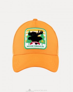 Baseball caps Moose Knuckles Canadiana Patch Cap Hombre Naranjas | 146587-HYG