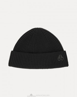 Baseball caps Moose Knuckles Trimble Skull Cap Hombre Negras | 692150-GQM
