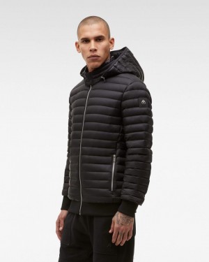 Chaqueta De Bombardero Moose Knuckles Air Down Bomber Hombre Negras | 920486-KLQ