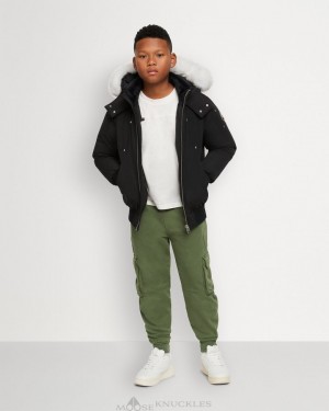 Chaqueta De Bombardero Moose Knuckles Bomber Shearling Niños Negras | 289071-HQO