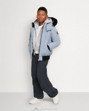 Chaqueta De Bombardero Moose Knuckles Bomber Shearling Niños Negras | 103749-LQV