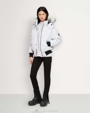 Chaqueta De Bombardero Moose Knuckles Cloud Bomber Shearling Mujer Nimbus Cloud / Natural Shearling | 756031-HEC