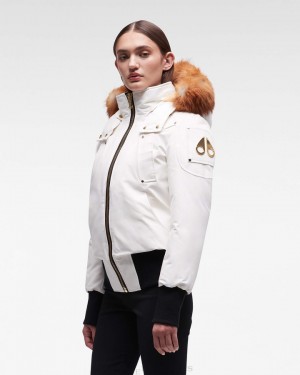 Chaqueta De Bombardero Moose Knuckles Gold Debbie Bomber Fur Mujer Doradas | 105468-BLY
