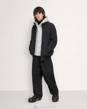 Chaqueta De Bombardero Moose Knuckles Keap Bomber Hombre Negras | 734685-QWB