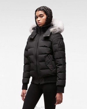 Chaqueta De Bombardero Moose Knuckles Onyx Ladriere Bomber Mujer Negras | 497803-CXJ