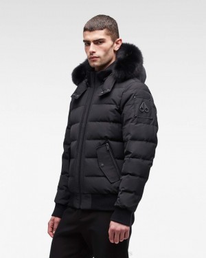Chaqueta De Bombardero Moose Knuckles Onyx Scotchtown Bomber Hombre Negras Negras | 943108-GLK