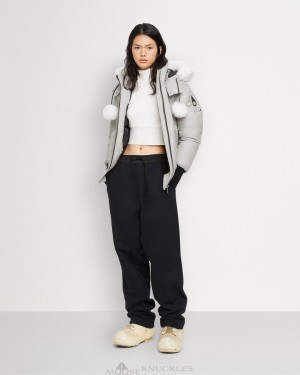 Chaqueta De Bombardero Moose Knuckles Original Debbie Bomber Shearling Mujer Gris | 452089-QZB