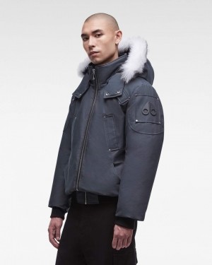 Chaqueta De Bombardero Moose Knuckles Original Ballistic Bomber Shearling Hombre Granite / Natural Shearling | 486359-BMC