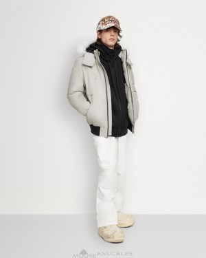 Chaqueta De Bombardero Moose Knuckles Original Ballistic Bomber Shearling Hombre Gris | 819062-LQP