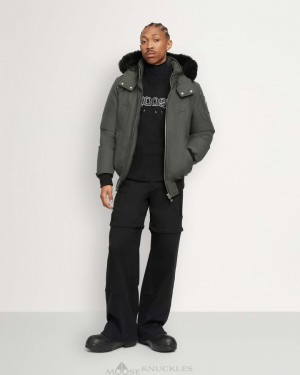 Chaqueta De Bombardero Moose Knuckles Original Ballistic Bomber Shearling Hombre Negras | 193584-EFZ