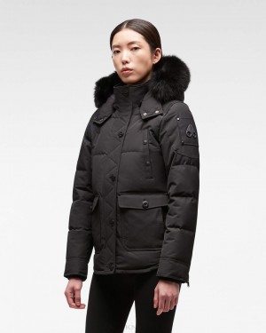 Chaquetas Moose Knuckles Onyx Anguille Jacket Mujer Negras Negras | 504769-CXL