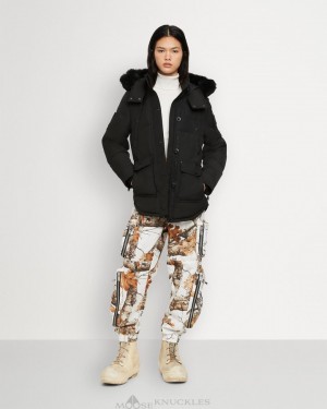 Chaquetas Moose Knuckles Onyx Anguille Jacket Shearling Mujer Negras Negras | 025847-TEY
