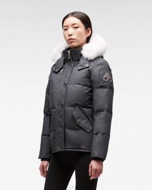 Chaquetas Moose Knuckles Original 3q Fur Mujer Granite / Natural Fox Fur | 672189-VAB