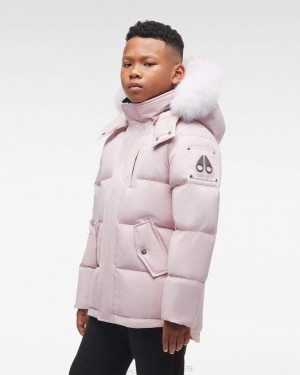 Chaquetas Moose Knuckles Original 3q Fur Niños Rosas | 192684-FRN