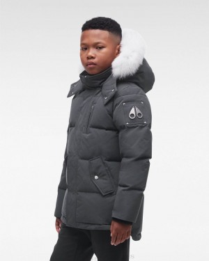 Chaquetas Moose Knuckles Original 3q Fur Niños Granite / Natural Fox Fur | 457089-SWN