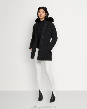 Chaquetas Moose Knuckles Roselawn Jacket Mujer Negras Negras | 710563-OGR