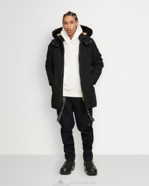 Parkas Moose Knuckles Gold Stirling Parka Neoshear Hombre Negras Negras | 057389-PIW