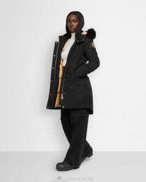 Parkas Moose Knuckles Gold Stirling Parka Shearling Mujer Marrones | 270358-KQJ