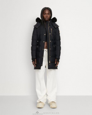 Parkas Moose Knuckles Gold Watershed Parka Mujer Negras Negras | 458371-FOT