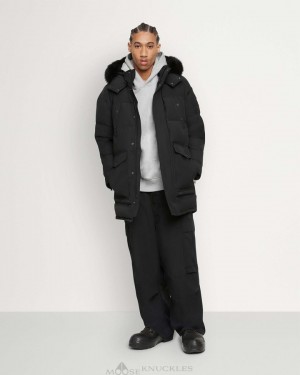 Parkas Moose Knuckles Onyx Big Ridge Parka Shearling Hombre Negras | 908156-UNK