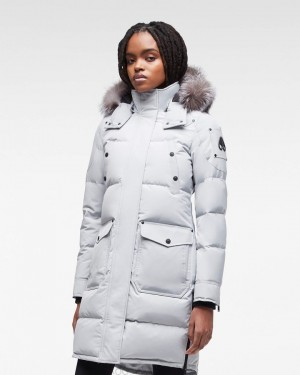 Parkas Moose Knuckles Onyx Causapscal Parka Mujer Gray Birch / Frost Fox Fur | 547893-AVM