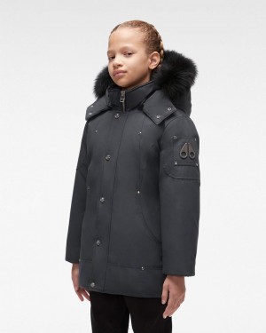 Parkas Moose Knuckles Original Parka Fur Niños Negras | 745298-OVJ