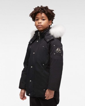 Parkas Moose Knuckles Original Parka Fur Niños Negras | 719468-JTU