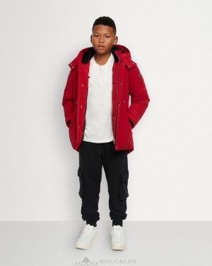 Parkas Moose Knuckles Original Parka Niños Rojas Oscuro | 062713-KVC