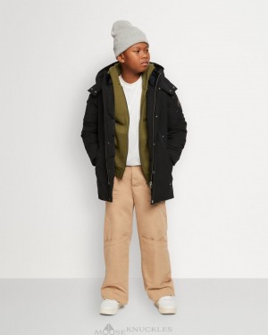 Parkas Moose Knuckles Original Parka Niños Negras | 687342-JLC