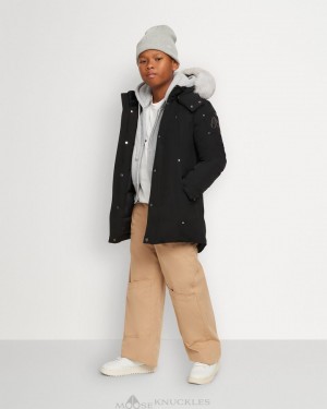 Parkas Moose Knuckles Original Parka Shearling Niños Negras | 948527-PET