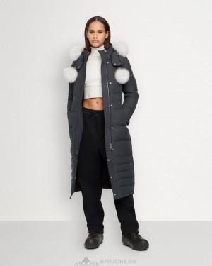 Parkas Moose Knuckles Original Saskatchewan Parka Fur Mujer Granite / Natural Fox Fur | 682349-HAN
