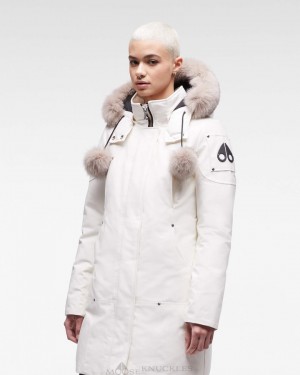Parkas Moose Knuckles Original Stirling Parka Fur Mujer Milky Way / Stoned Fox Fur | 306715-YOV