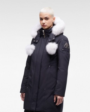 Parkas Moose Knuckles Original Stirling Parka Fur Mujer Azul Marino | 916827-CLS