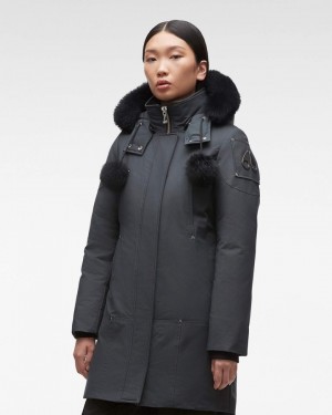 Parkas Moose Knuckles Original Stirling Parka Shearling Mujer Negras | 081543-GCS