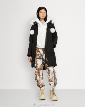 Parkas Moose Knuckles Original Stirling Parka Shearling Mujer Negras | 451967-ZSH