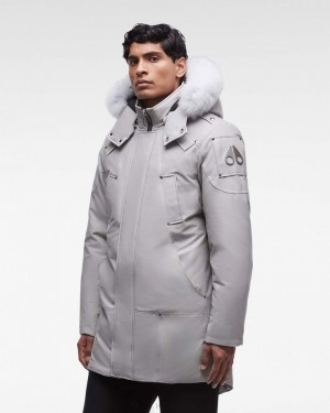 Parkas Moose Knuckles Original Stirling Parka Fur Hombre Gris | 391458-VBH