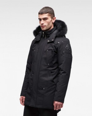 Parkas Moose Knuckles Original Stirling Parka Fur Hombre Negras Negras | 130628-HBD