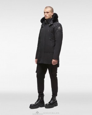 Parkas Moose Knuckles Original Stirling Parka Shearling Hombre Negras | 361057-MXY