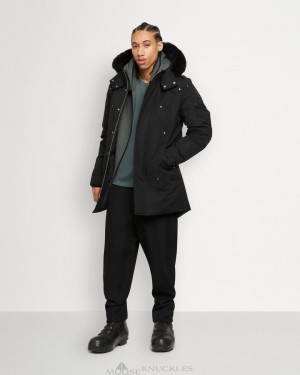 Parkas Moose Knuckles Original Stirling Parka Shearling Hombre Negras Negras | 840165-PBE