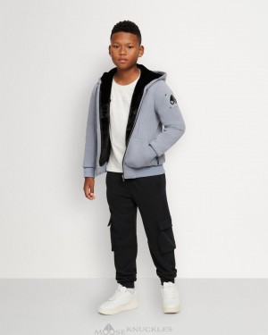 Sudadera con Capucha Moose Knuckles Classic Bunny Niños Negras | 072365-NUX