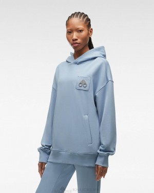 Sudaderas Moose Knuckles Brooklyn Hoodie Mujer Azules | 692085-ZGA