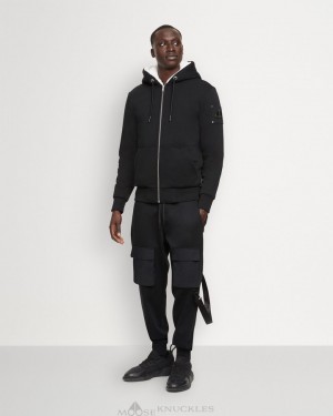 Sudaderas Moose Knuckles Classic Bunny Hombre Negras Blancas | 314792-AWY