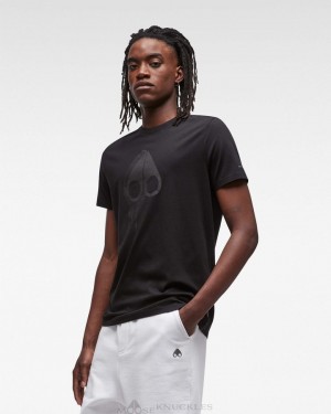 Tees Moose Knuckles Augustine Tee Hombre Negras | 180975-CLT