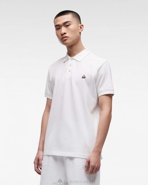 Tees Moose Knuckles Pique Gold Polo Hombre Blancas | 371205-UDK