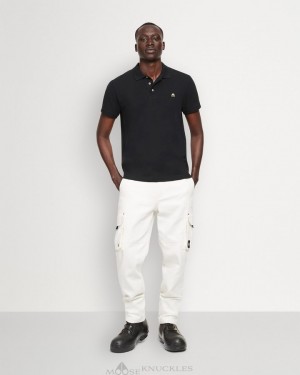 Tees Moose Knuckles Pique Polo Hombre Negras | 196807-JXB