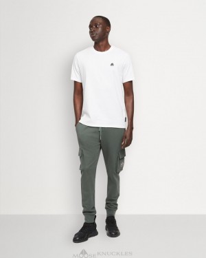 Tees Moose Knuckles Satellite Tee Hombre Blancas | 632495-ZIU