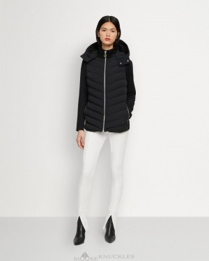 Vests Moose Knuckles Roswell Hybrid Vest Mujer Negras | 261943-YSF