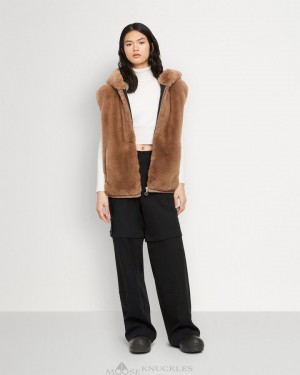 Vests Moose Knuckles State Bunny Vest Mujer Wood Smoke | 947283-KTR